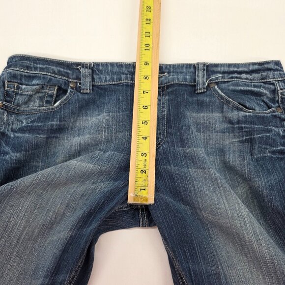Maurices Bootcut Jeans Laney Stretch Medium Wash Distressed 13/14L Y2K Casual - Picture 12 of 15